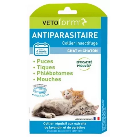 Vetoform Antiparasitaire Collier Insectifuge Chaton et Chat