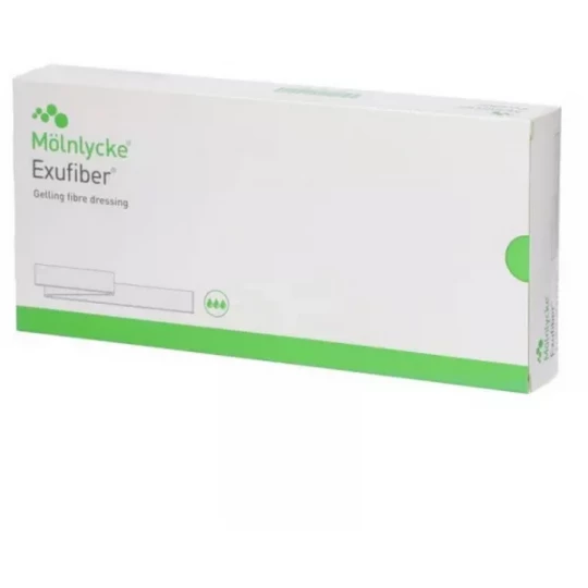Molnlycke  Exufiber Mèches Pansements 2,5 cm x 40 cm x 16
