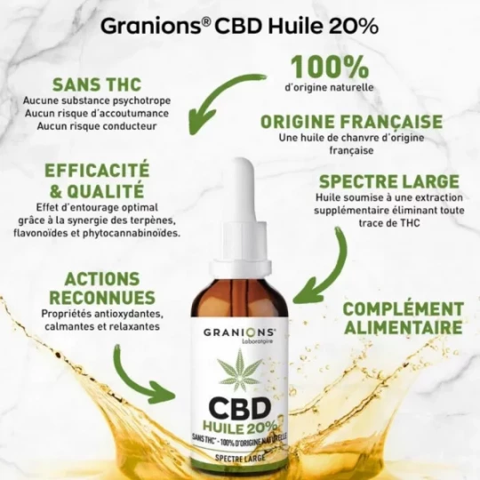 Granions Huile CBD 20% 10 ml - image 2