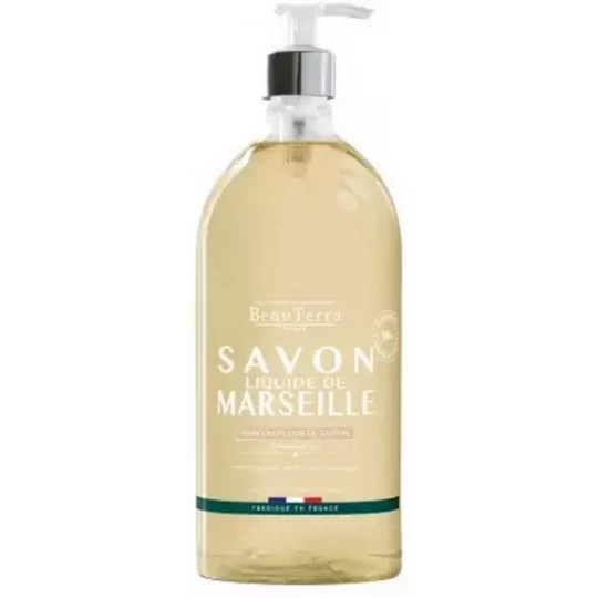 BeauTerra Savon Liquide de Marseille Fleur de Coton 1 L