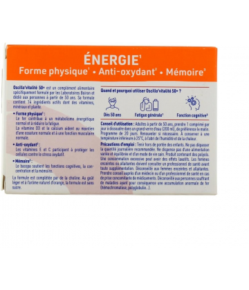 Boiron Oscillo'Vitalité Adultes 50+ Comprimés Effervescents x 20