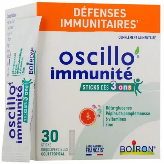 Boiron Oscillo'Immunité Dès 3 Ans Sticks x 30