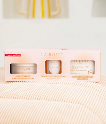 La Rosée Coffret Gommage Corps Nourrissant + Recharge + Bougie Coco-Vanille