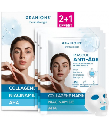 Granions Dermatologie Masque Anti-Âge x 2 + 1 Offert