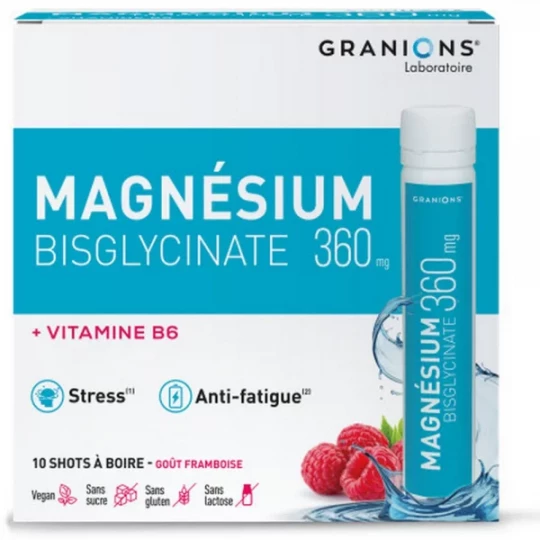 Granions Magnésium Bisglycinate 360 mg Shots x 10