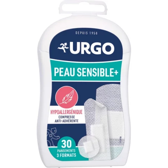 Urgo Peau Sensible + Pansements Hypoallergéniques 3 Formats x 30
