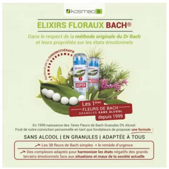 Kosmeo Fleurs de Bach Complexe Charge Mentale Bio Granules x 120 - image 3
