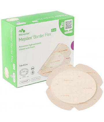 Mepilex Border Flex Oval Pansement Hydrocellulaire Siliconé Auto-fixant x 16