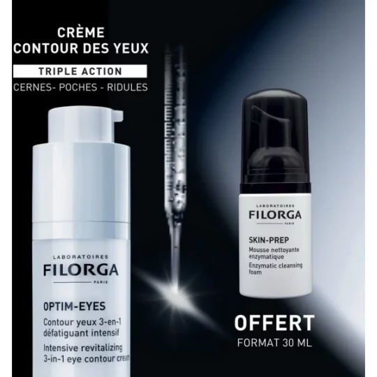 Filorga Optim-Eyes Contour des Yeux 3-en-1 15 ml + Skin-Prep Mousse Nettoyante Enzymatique 30 ml offerte - image 2
