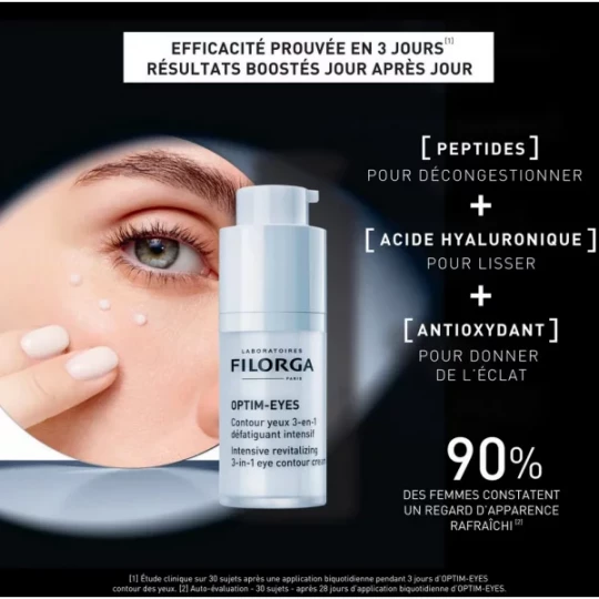 Filorga Optim-Eyes Contour des Yeux 3-en-1 15 ml + Skin-Prep Mousse Nettoyante Enzymatique 30 ml offerte - image 3