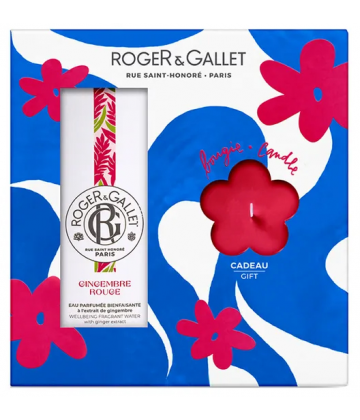Roger&Gallet Coffret Eau de Parfum Bienfaisante Gingembre Rouge 100 ml + Bougie offerte