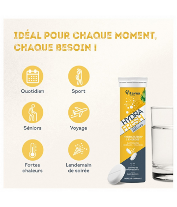 Vitavea Hydrafresh Hydratation et Énergie Comprimés Effervescents x 20