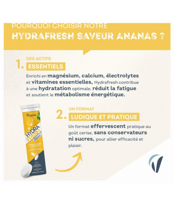 Vitavea Hydrafresh Hydratation et Énergie Comprimés Effervescents x 20