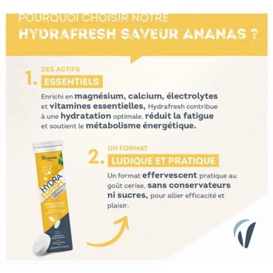 Vitavea Hydrafresh Hydratation et Énergie Comprimés Effervescents x 20 - image 5