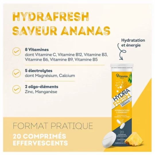Vitavea Hydrafresh Hydratation et Énergie Comprimés Effervescents x 20 - image 6