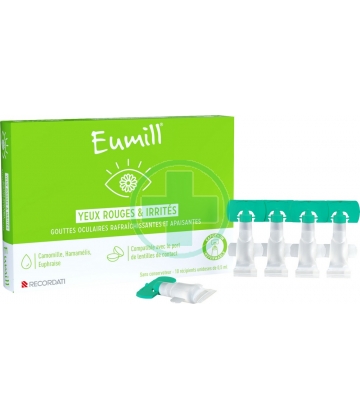 Eumill Yeux Rouges et Irrités Gouttes Oculaires Unidoses 10 x 0,5 ml