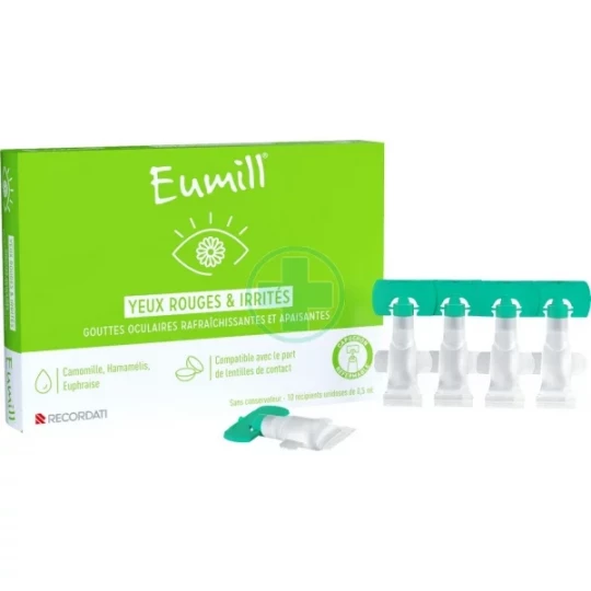 Eumill Yeux Rouges et Irrités Gouttes Oculaires Unidoses 0,5 ml x 10