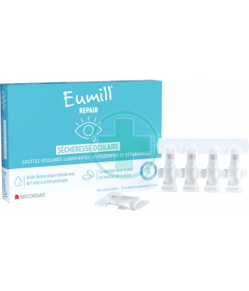 Eumill Repair Sècheresse Oculaire Gouttes Oculaires Unidoses 10 x 0,5 ml