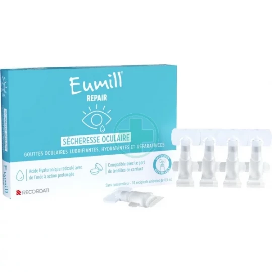 Eumill Repair Sècheresse Oculaire Gouttes Oculaires Unidoses 0,5 ml x 10