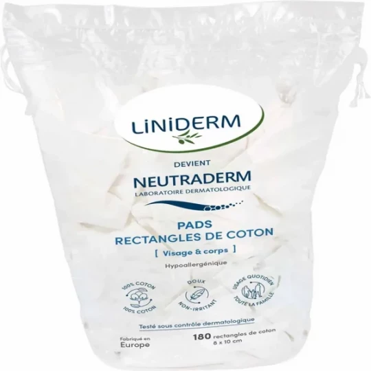 Neutraderm Pads Rectangles de Coton x 180