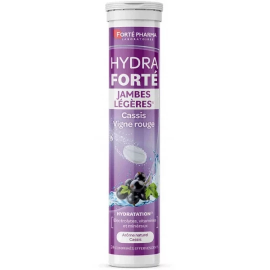 Forté Pharma Hydra Forté Jambes Légères Cassis Vigne Rouge Comprimés Effervescents x 24