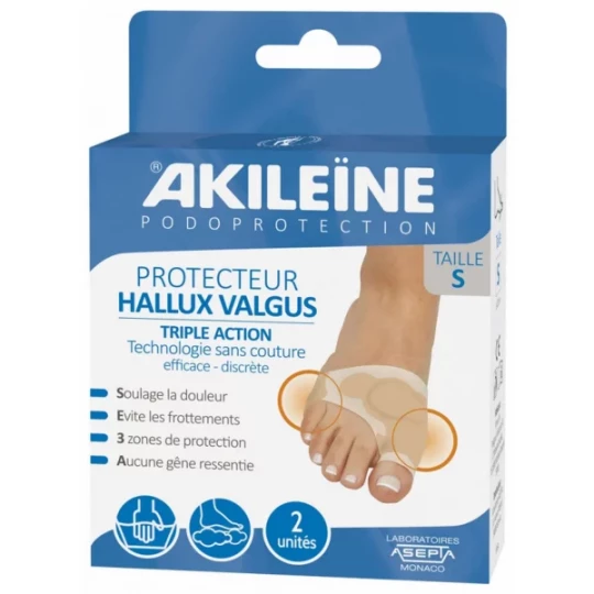 Akileïne Podoprotection Protecteur Hallux Valgus Triple Action Taille S