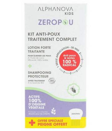 Alphanova Kids Zéropou Kit Anti-Poux Traitement Complet