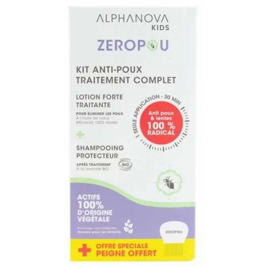 Alphanova Kids Zéropou Kit Anti-Poux Traitement Complet