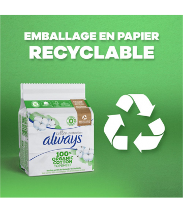 Always Cotton Protection Taille 3 Night Serviettes Hygiéniques x 8