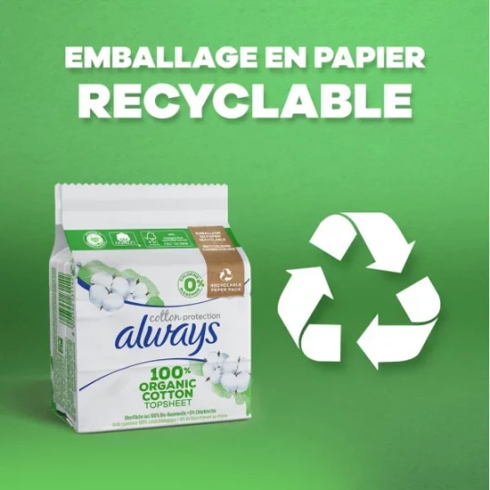 Always Cotton Protection Taille 2 Long Serviettes Hygiéniques x 9 - image 4