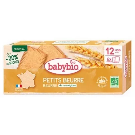 BabyBio Petits Beurre 12 Mois et + Bio Sachets de 2 Biscuits x 6