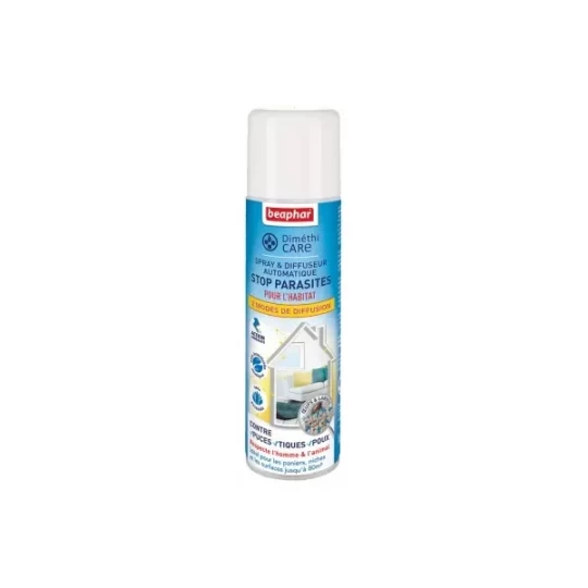 Beaphar Diméthicare Spray Diffuseur Automatique Stop Parasites pour l'Habitat 250 ml