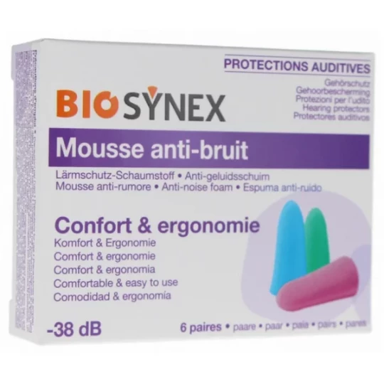 Biosynex Protection Auditive Mousse 6 Paires