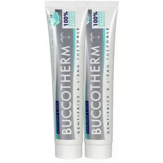 Buccotherm Dentifrice à l'Eau Thermale Blancheur Soin Bio 75 ml x 2
