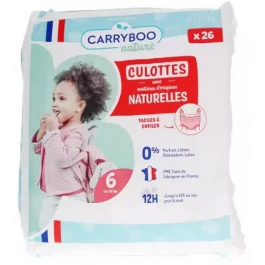 Carryboo Culottes Naturelles Culottes Taille 6 (16-30 kg) x 26
