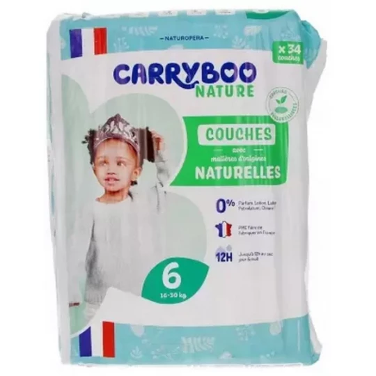 Carryboo Nature Couches Naturelles Couches Taille 6 (16-30 kg) x 34