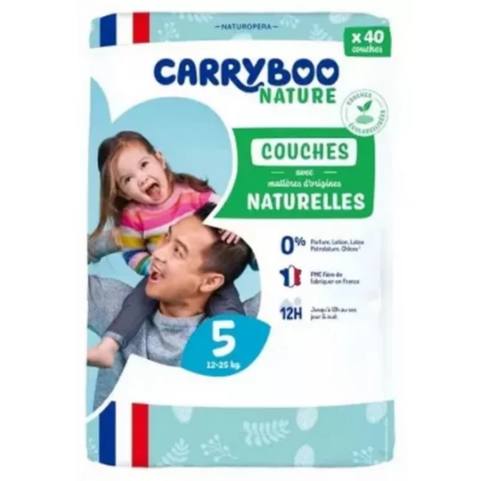 Carryboo Nature Couches Naturelles Couches Taille 5 (12-25 kg) x 40