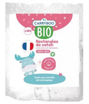 Carryboo Rectangles de Coton Bio Rectangles x 180