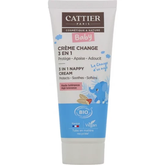 Cattier Baby Crème Change 3 en 1 Bio 75 ml