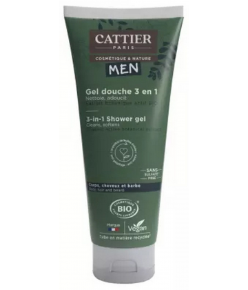 Cattier Men Gel Douche 3en1 Bio 200 ml