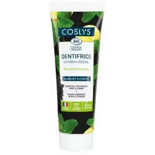 Coslys Dentifrice Charbon Végétal Bio 100 g
