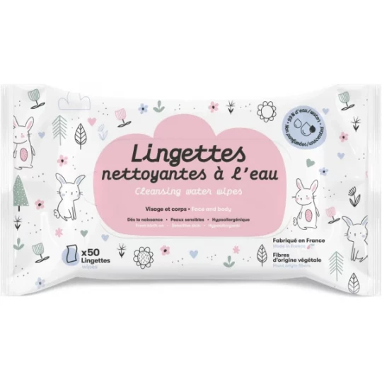 Dou Lapinou Lingettes Nettoyantes à l'Eau x 50