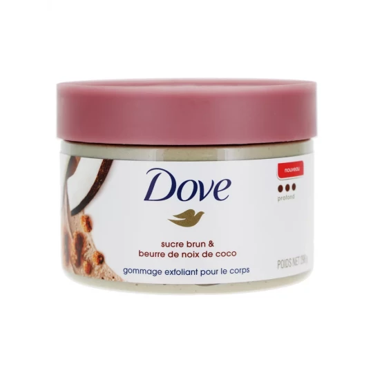 Dove Gommage Exfoliant Corps Profond Sucre Brun et Beurre de Noix de Coco 298 g