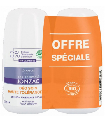 Eau Thermale Jonzac Déo Soin Haute Tolérance 24h Bio 50 ml x 2