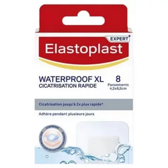 Elastoplast Pansements Waterproof XL Cicatrisation Rapide x 8