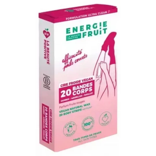 Energie Fruit Bandes Cire Froide Corps x 20