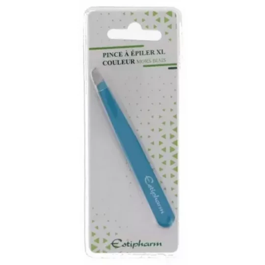Estipharm Pince à Épiler XL Couleur Mors Biais - Couleur : Bleu