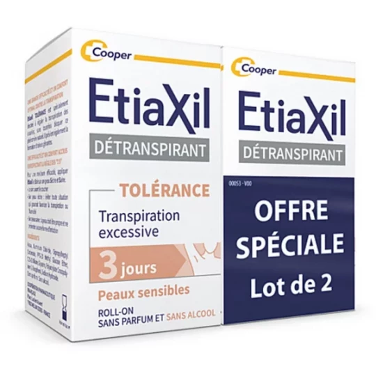 Etiaxil Détranspirant Aisselles Peaux Sensibles Roll'on Lot 2 x 15 ml