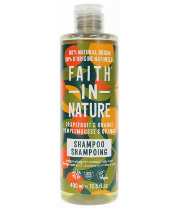 Faith In Nature Shampoing au Pamplemousse et à l'Orange pour Cheveux Normaux à Gras 400 ml