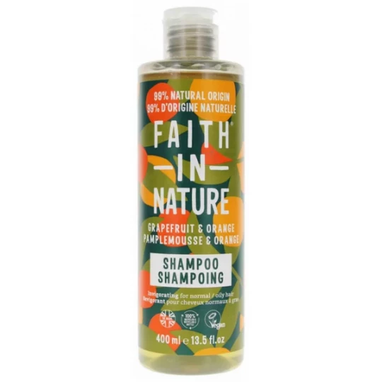 Faith In Nature Shampoing au Pamplemousse et à l'Orange pour Cheveux Normaux à Gras 400 ml
